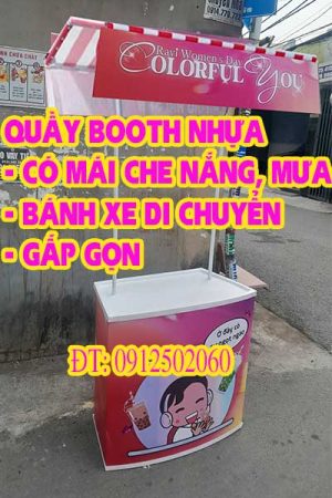 booth nhựa có mái che