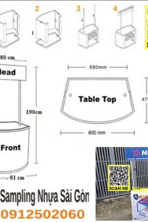 kích thước booth sampling nhựa